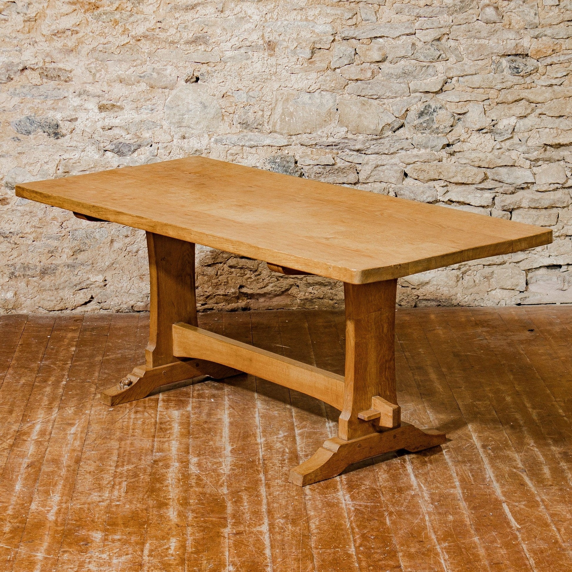 Don Foxman Craven (Ex-Mouseman) Arts & Crafts Yorkshire School Oak Dining Table