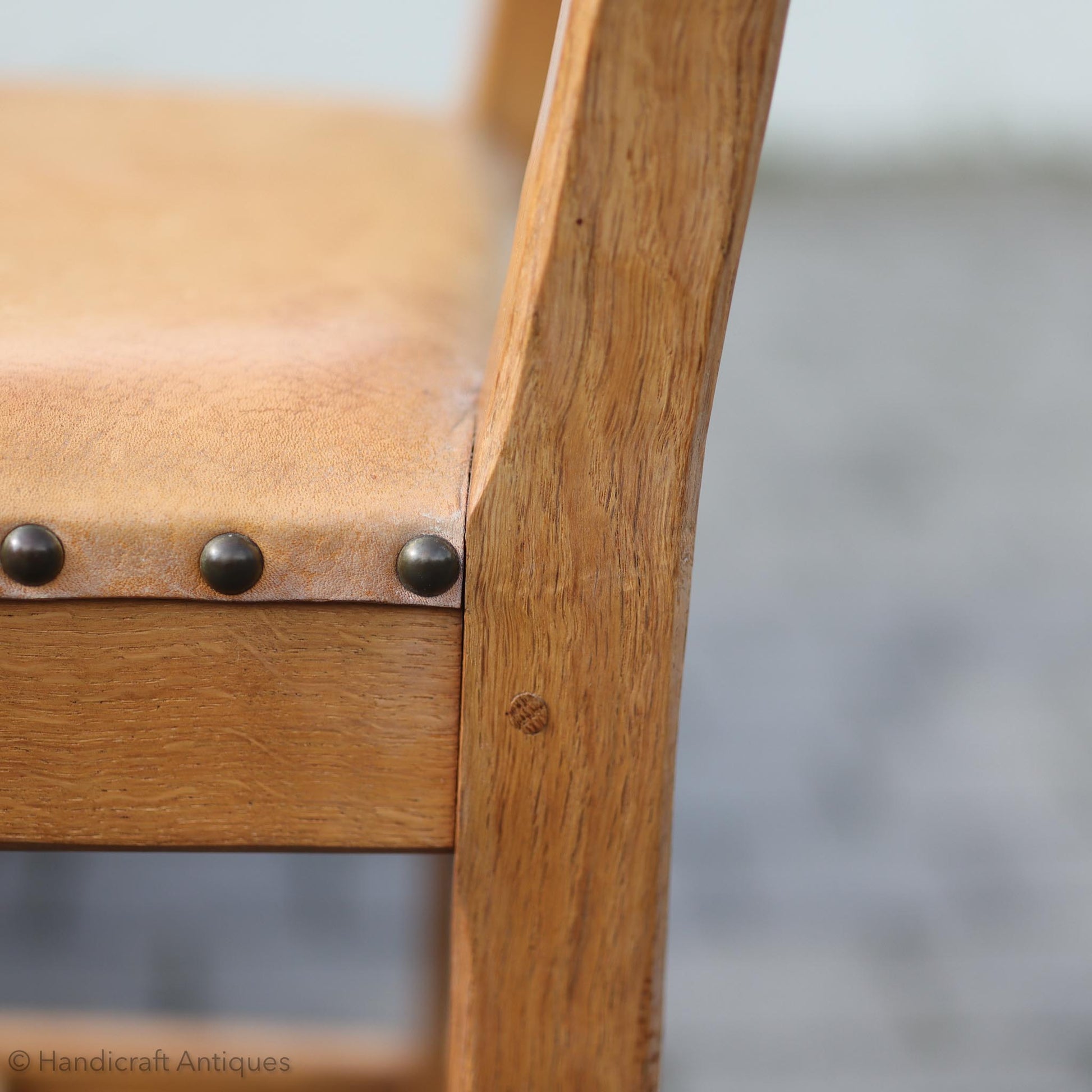 Set of 8 Acornman (Ex-Mouseman) Arts & Crafts Yorkshire School English Oak Chairs 