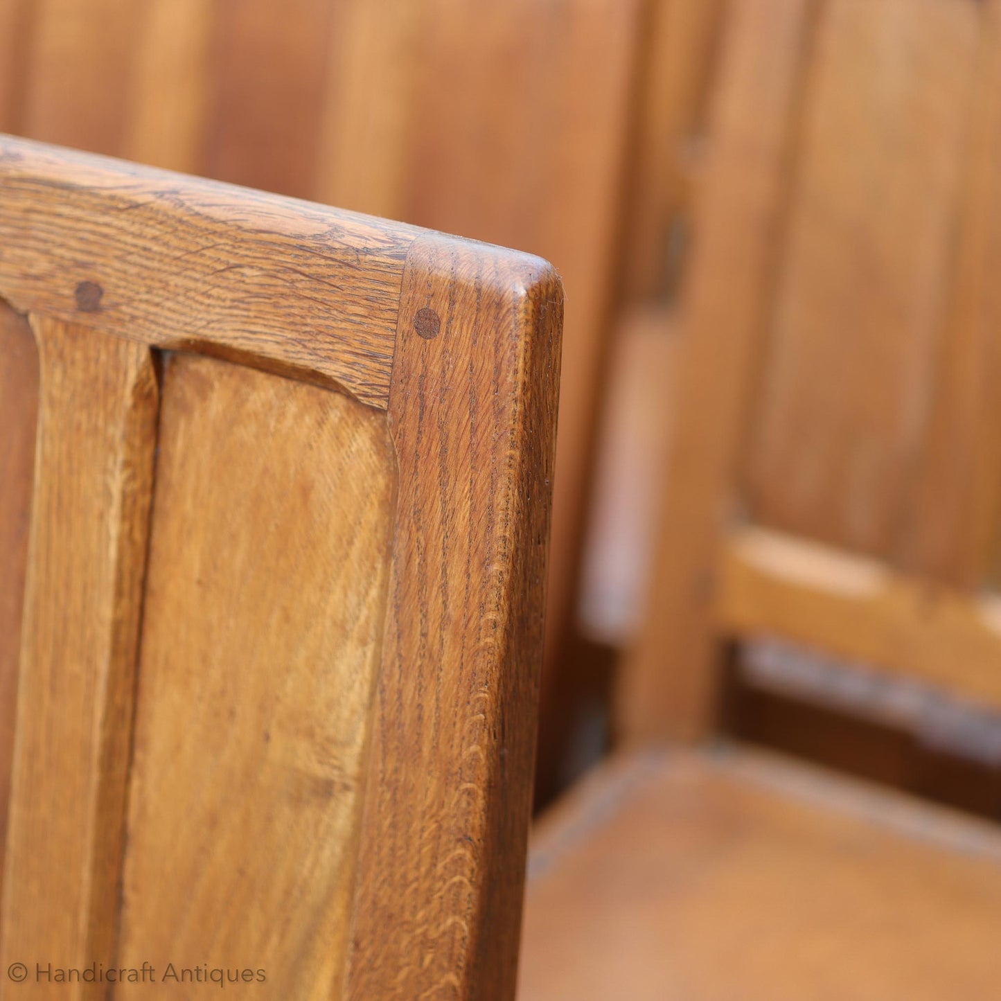 Sid Pollard [ex-Mouseman] Arts & Crafts Yorkshire School English Oak Chair C. 1960