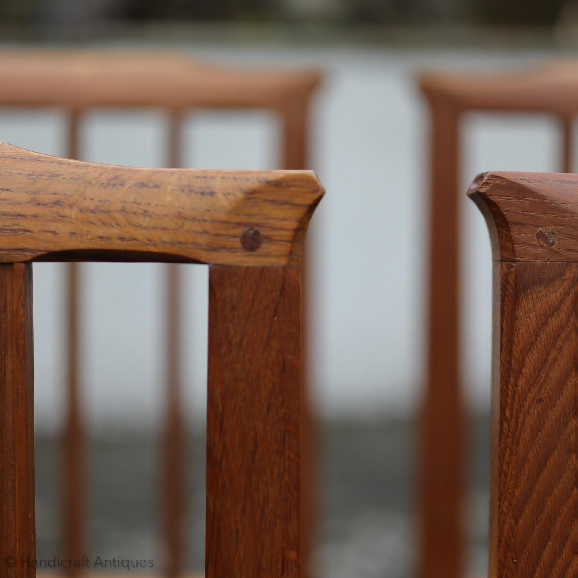 Set of 6 Acornman (Ex-Mouseman) Arts & Crafts Yorkshire School Oak Chairs