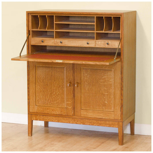 Edward Barnsley Arts and Crafts Oak Bureau Cabinet 1951