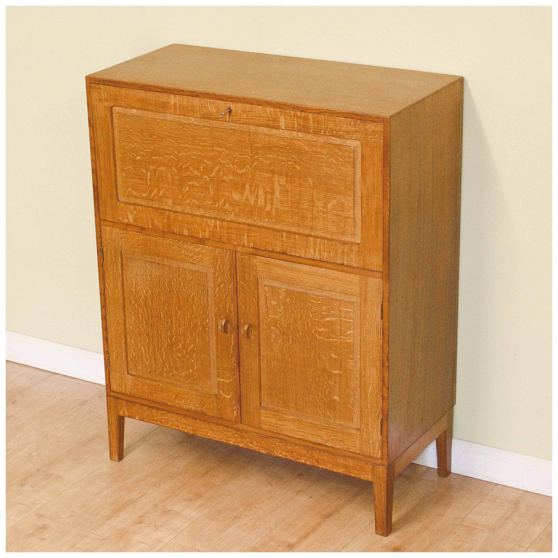 Edward Barnsley Arts and Crafts Oak Bureau Cabinet 1951