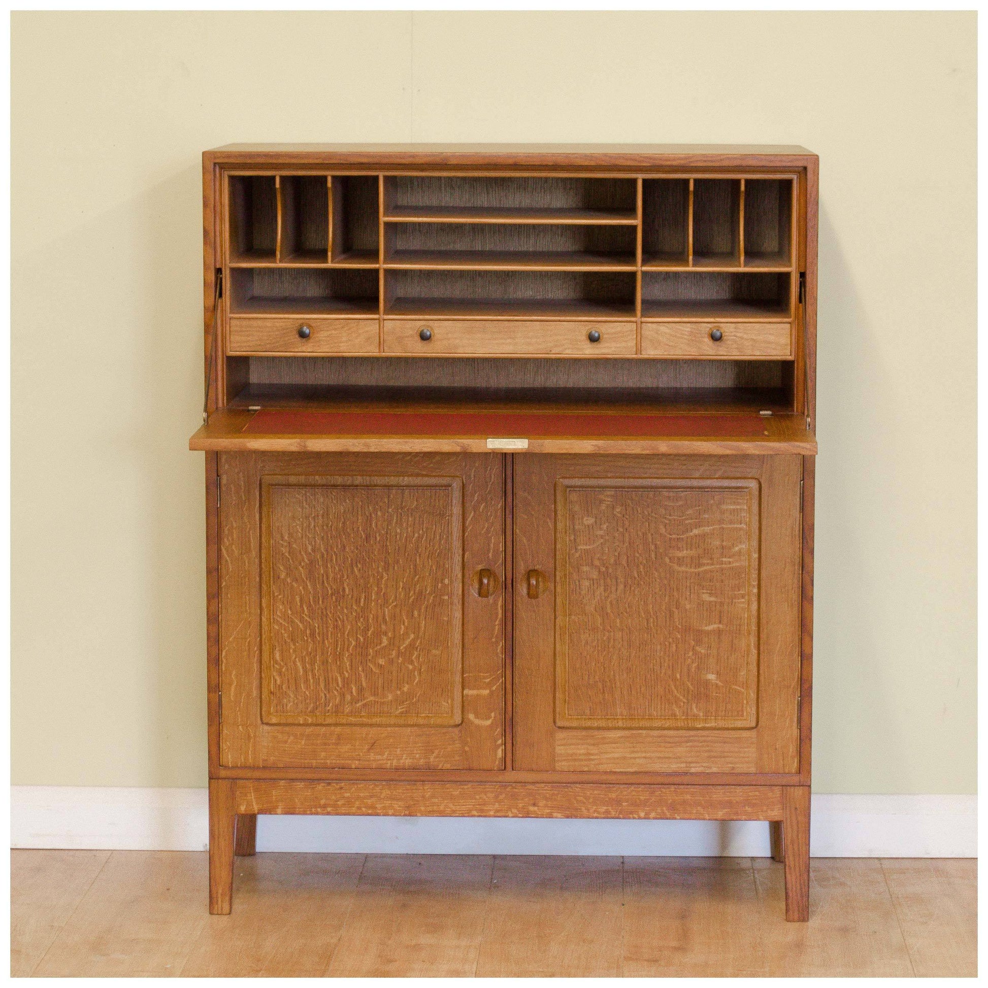 Edward Barnsley Arts and Crafts Oak Bureau Cabinet 1951