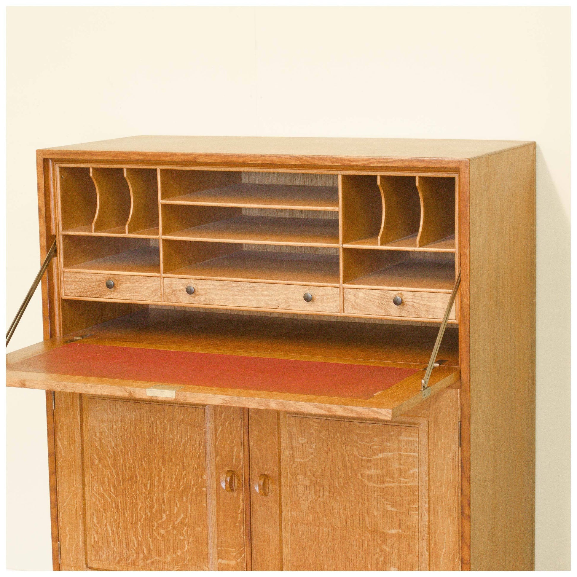 Edward Barnsley Arts and Crafts Oak Bureau Cabinet 1951