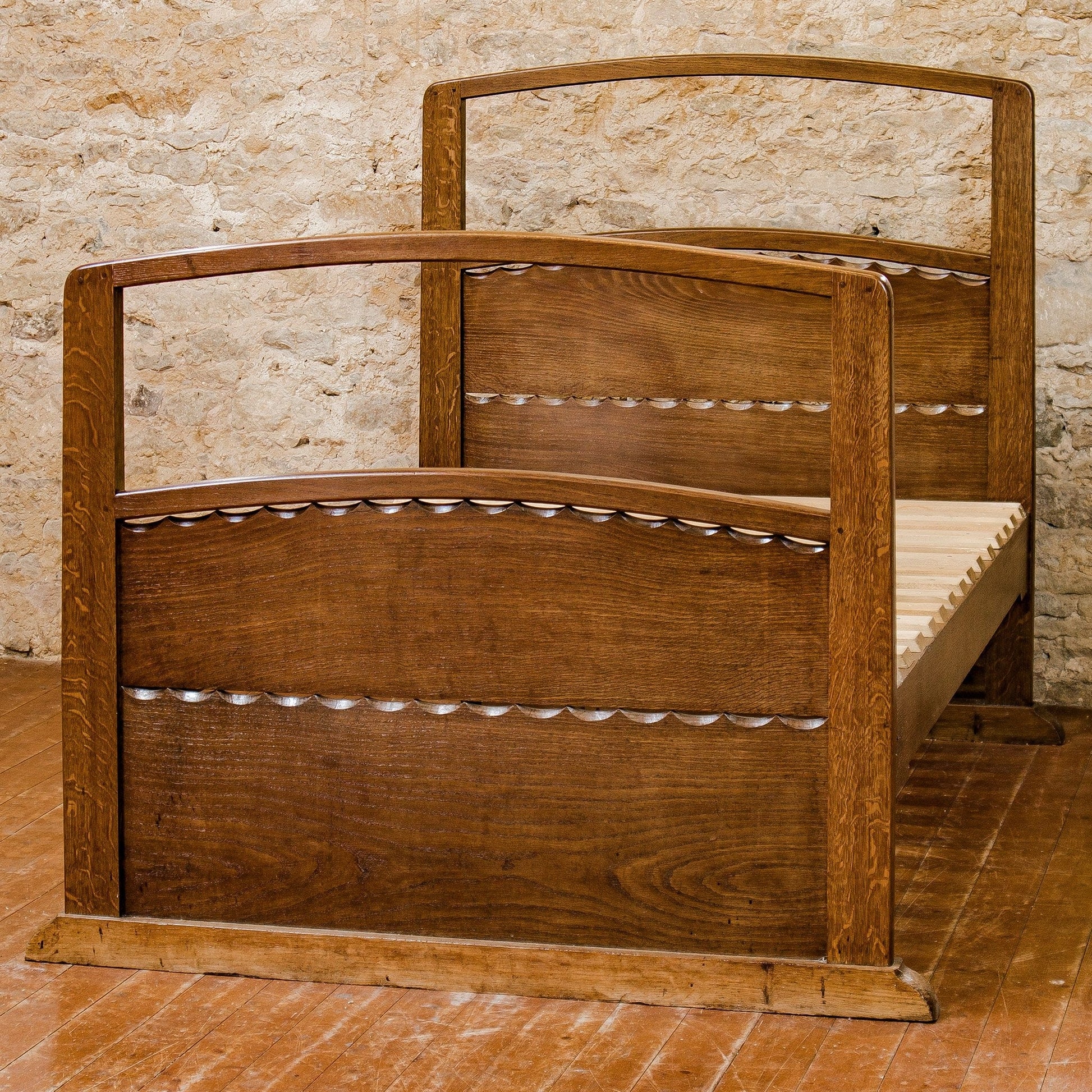 Ernest Gimson Arts & Crafts Cotswold School English Oak Double Bedstead c. 1900