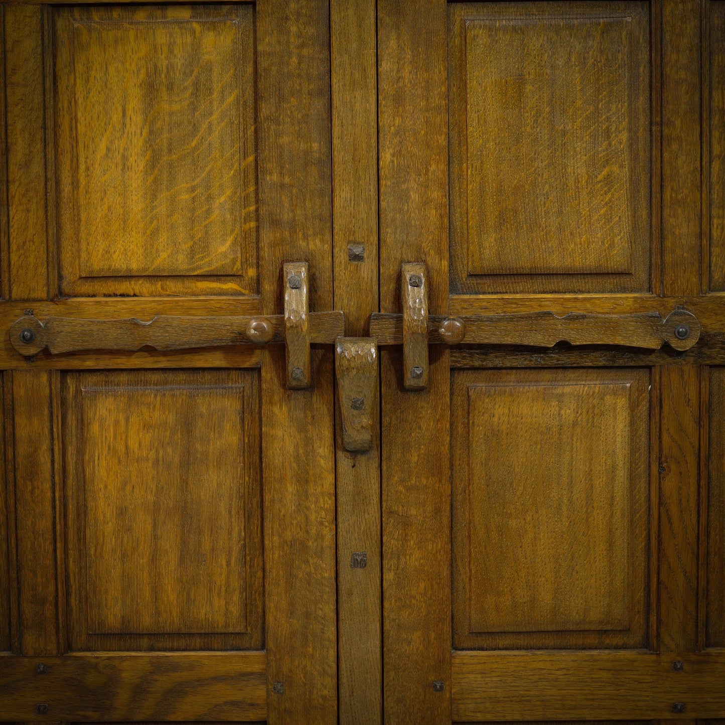 Nigrl Griffiths Arts & Crafts Gothic School English Oak Wardrobe c. 1980