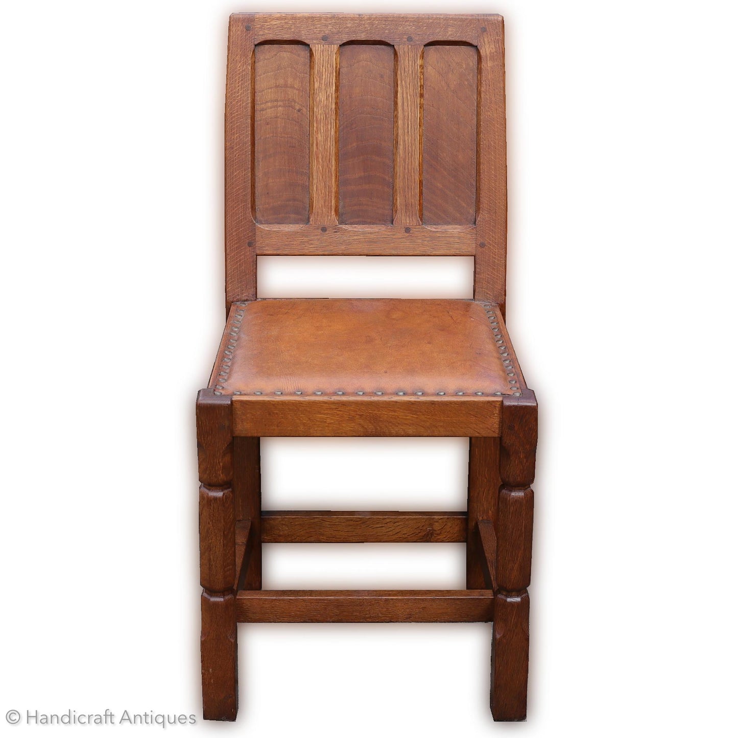 Sid Pollard [ex-Mouseman] Arts & Crafts Yorkshire School English Oak Chair C. 1960