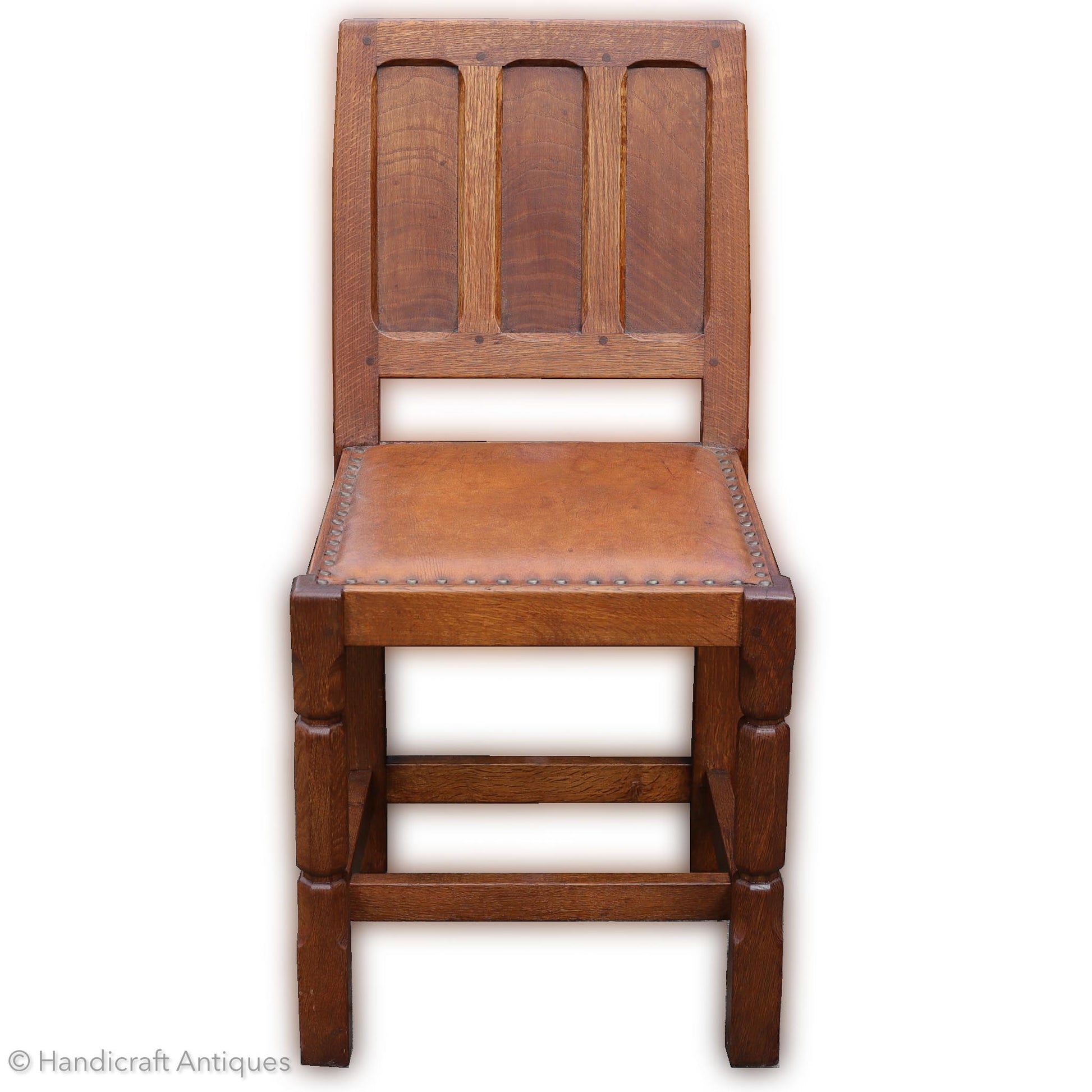 Sid Pollard [ex-Mouseman] Arts & Crafts Yorkshire School English Oak Chair C. 1960