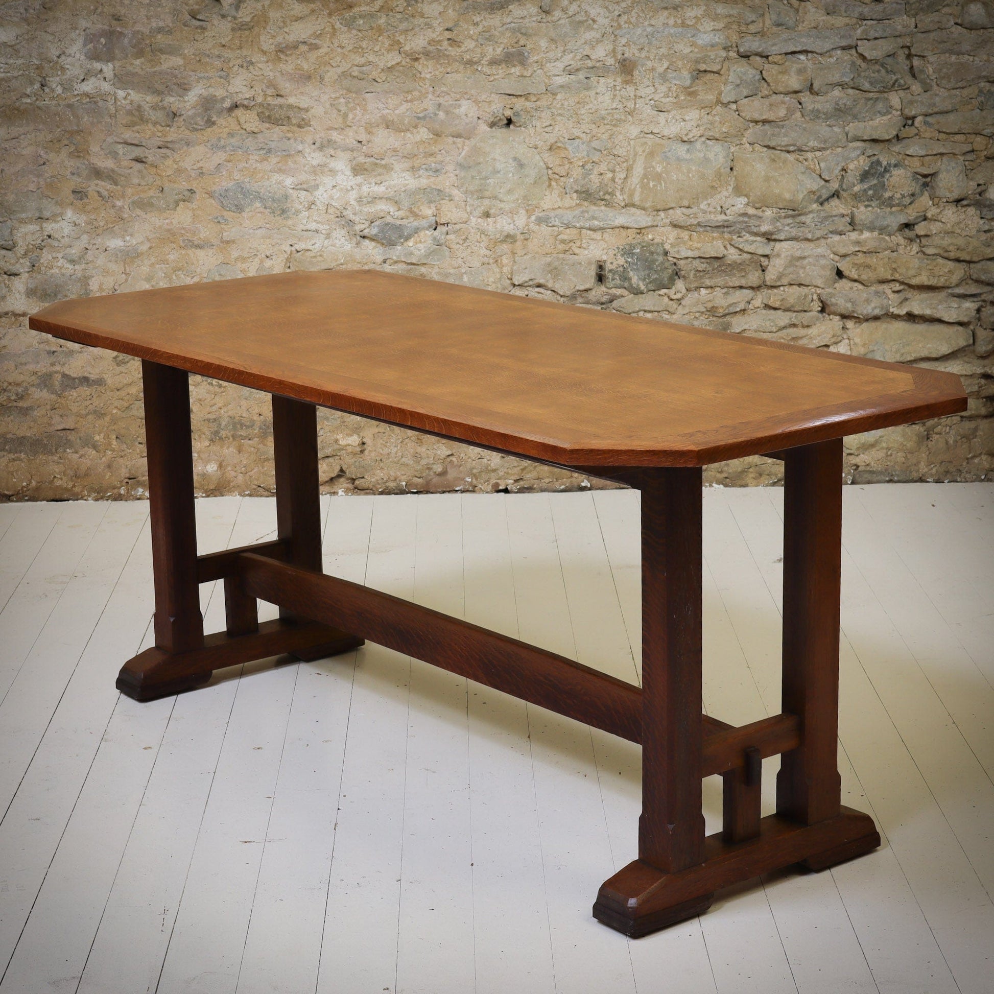 Brynmawr Furniture Company  Arts & Crafts Cotswold School Oak Dining Table