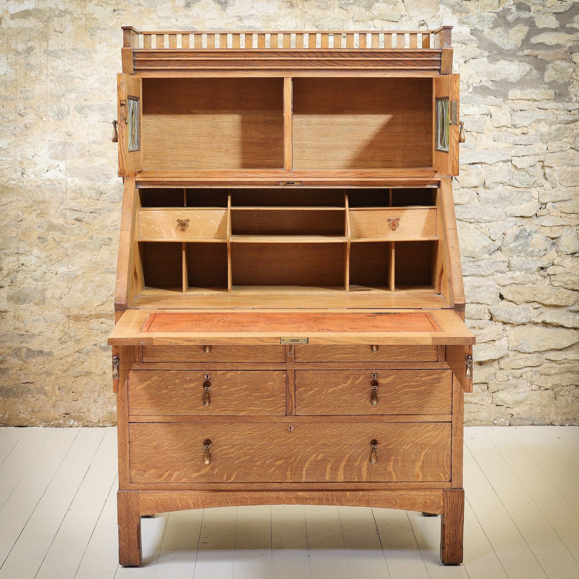 Liberty & Co Large Arts & Crafts English Oak Bureau c. 1920