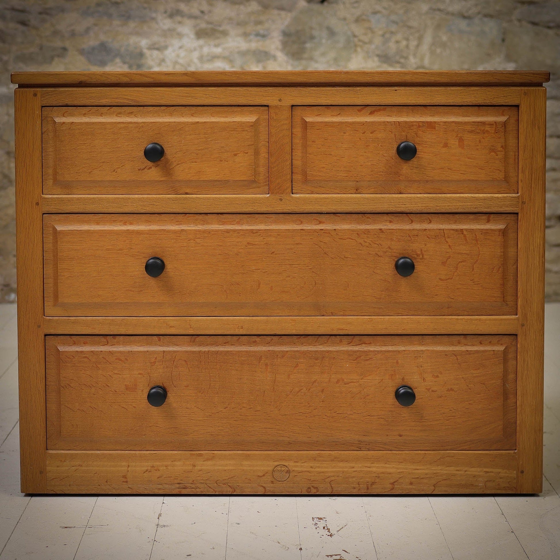 Phil Langstaff Arts & Crafts Yorkshire School English Oak Chest of Drawers (b)