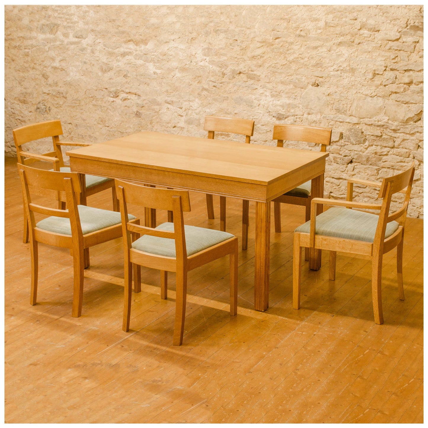 Gordon Russell Arts & Crafts Cotswold School Oak 'Weston' Table & 6 Chairs c.1935