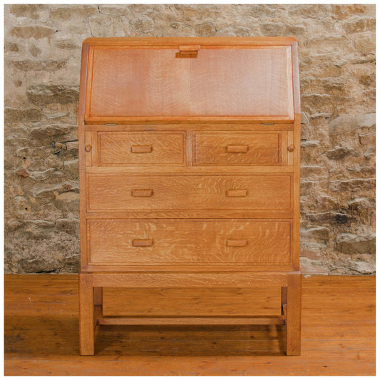 Heal and Co (Ambrose Heal) Arts & Crafts Cotswold School Oak Bureau