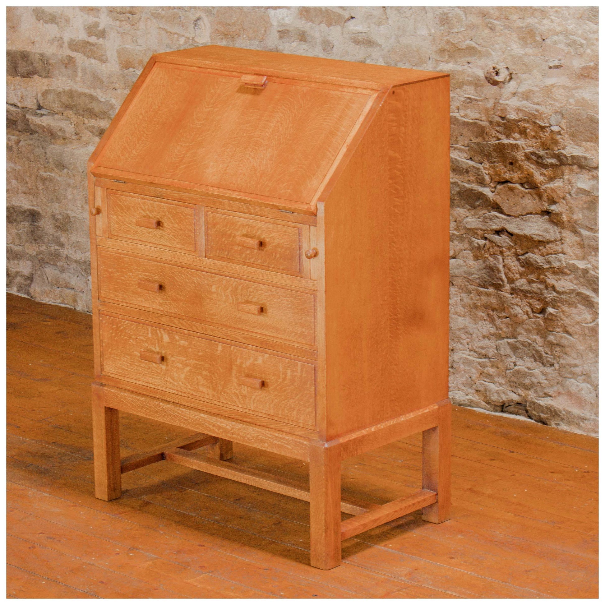 Heal and Co (Ambrose Heal) Arts & Crafts Cotswold School Oak Bureau