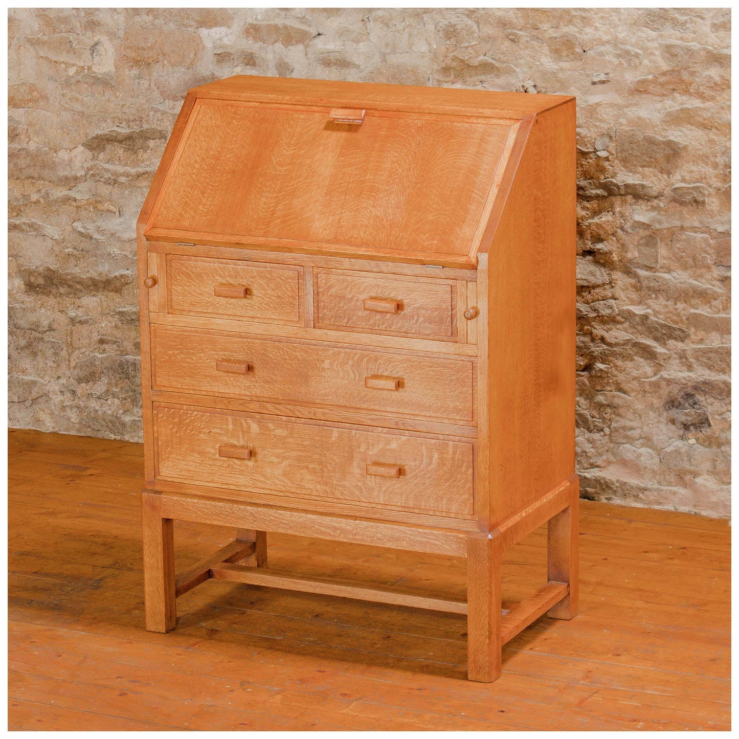 Heal and Co (Ambrose Heal) Arts & Crafts Cotswold School Oak Bureau