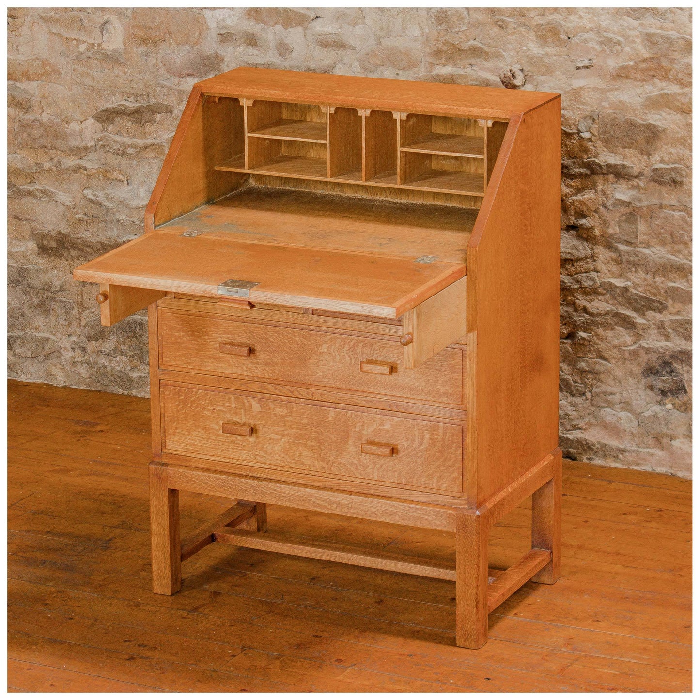 Heal and Co (Ambrose Heal) Arts & Crafts Cotswold School Oak Bureau