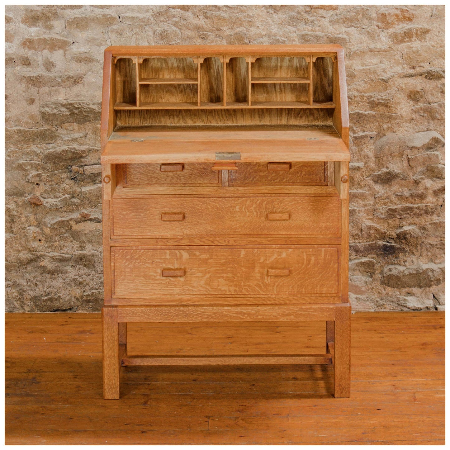 Heal and Co (Ambrose Heal) Arts & Crafts Cotswold School Oak Bureau