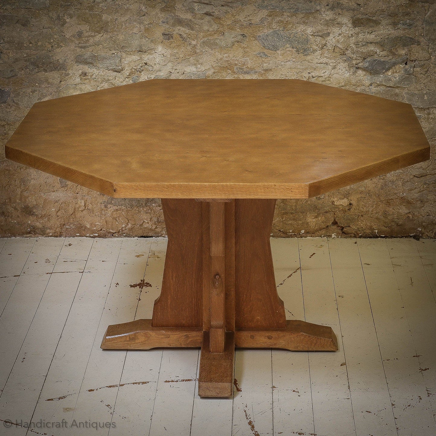 Peter ‘Rabbitman’ Heap Arts & Crafts Yorkshire School Oak Dining Table 1970