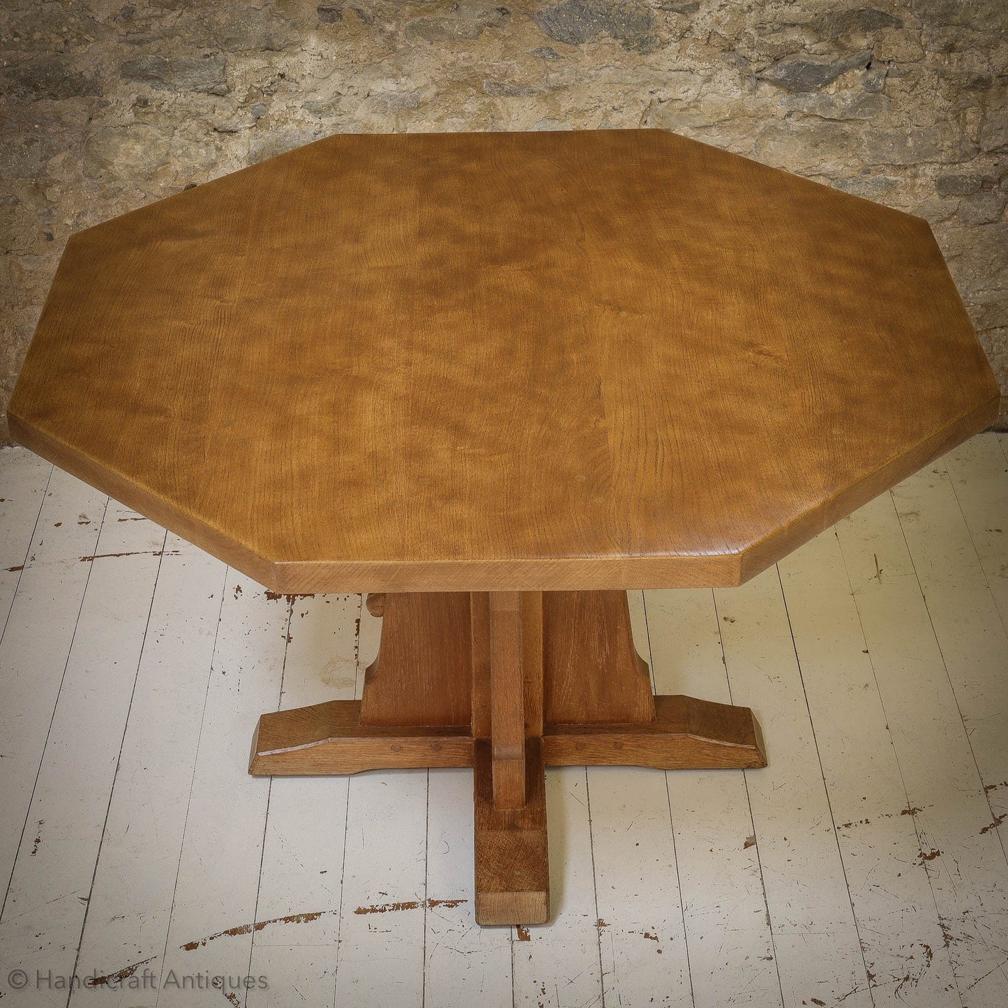 Peter ‘Rabbitman’ Heap Arts & Crafts Yorkshire School Oak Dining Table 1970