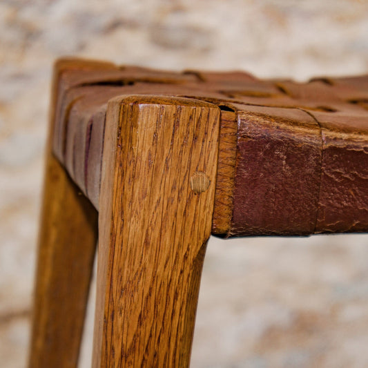 James Cleasby Dent (Ex-Stanley Webb Davies) Arts & Crafts Lakes School Oak Stool