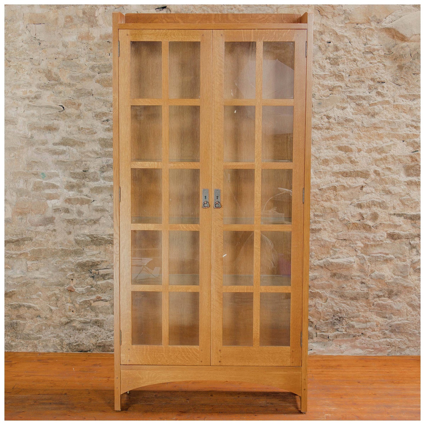 L. & J. G Stickley Arts & Crafts Mission School '815' Oak Display Cabinet