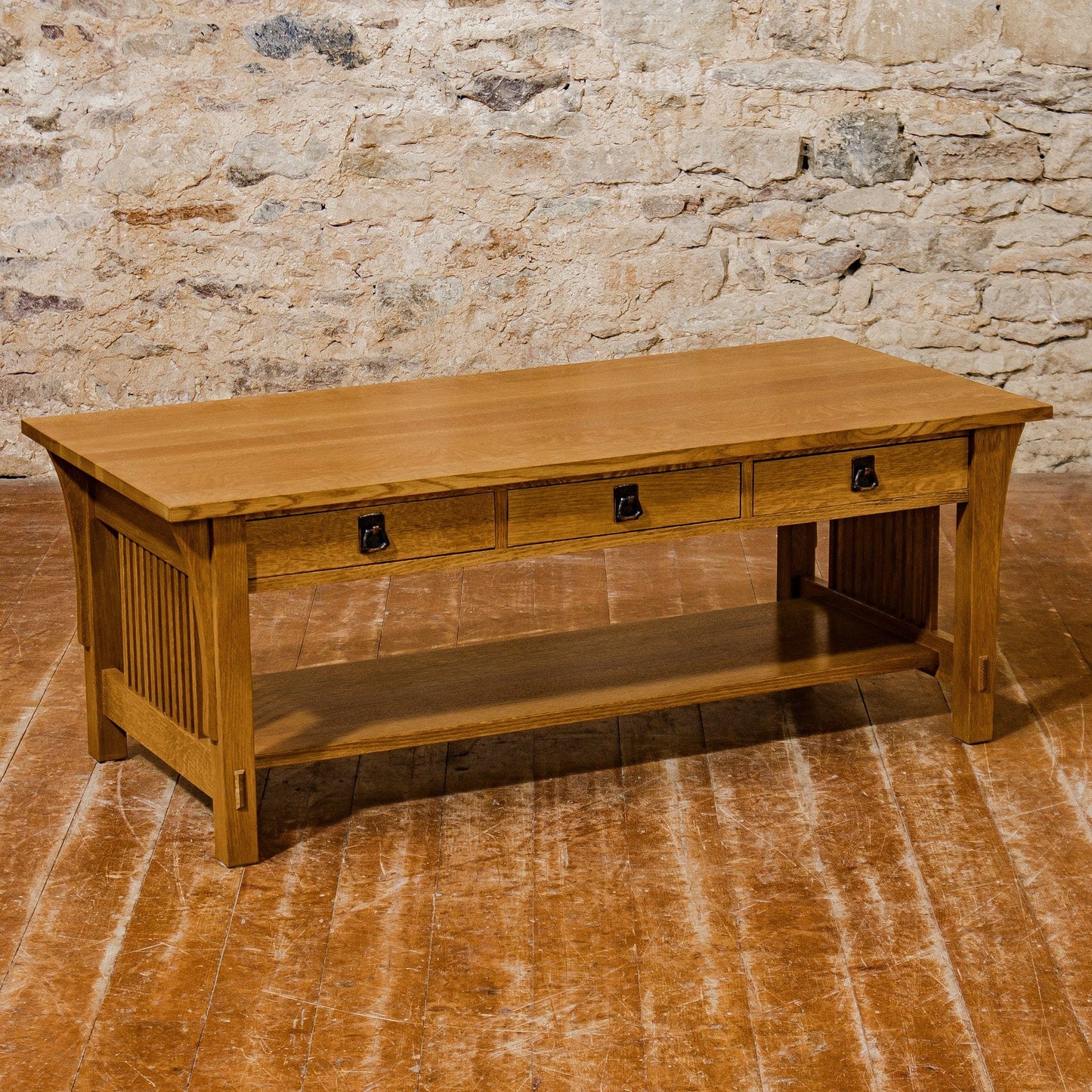 L. & J. G Stickley Arts & Crafts Mission School Quarter-sawn Oak Coffee Table