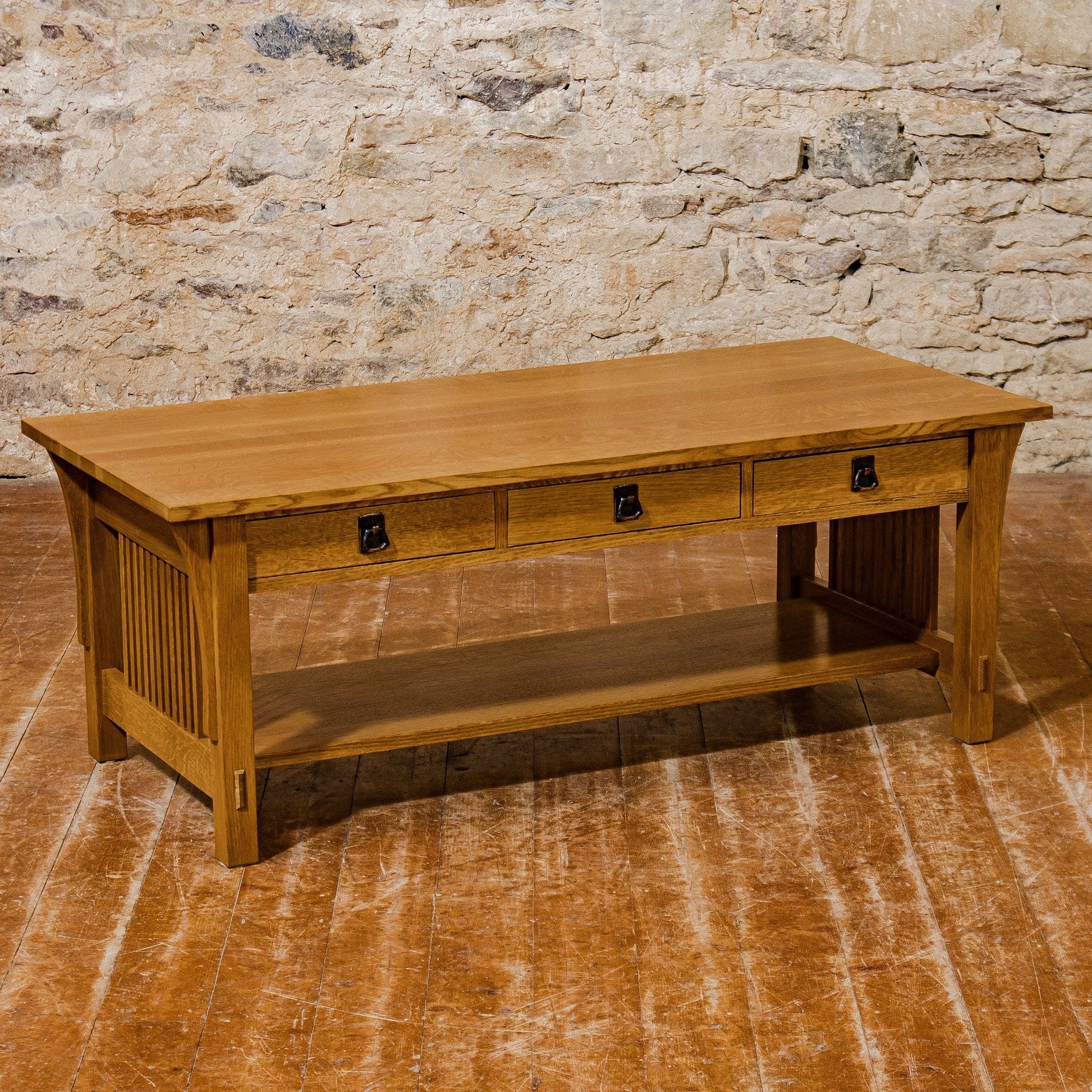 L. & J. G Stickley Arts & Crafts Mission School Quarter-sawn Oak Coffee Table