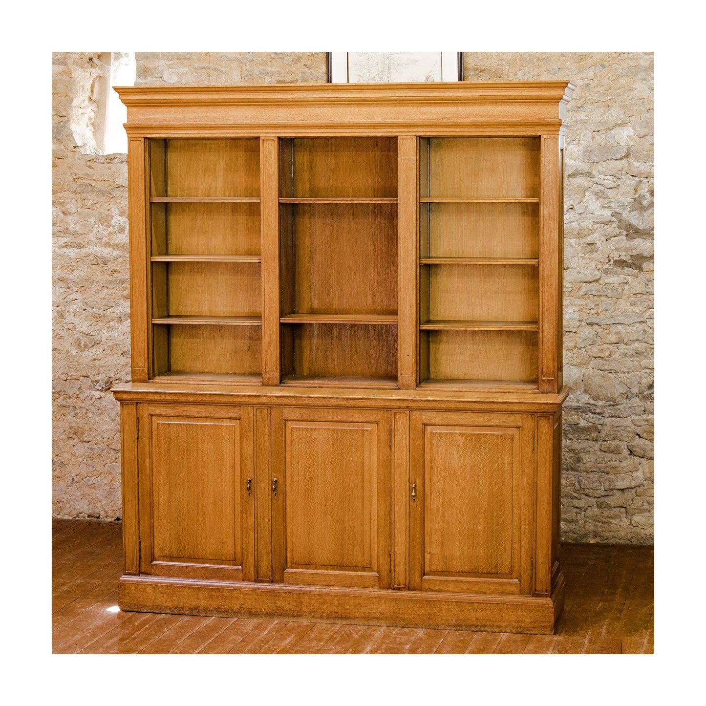 Large Arts & Crafts Cotswold School English Oak Bookcase