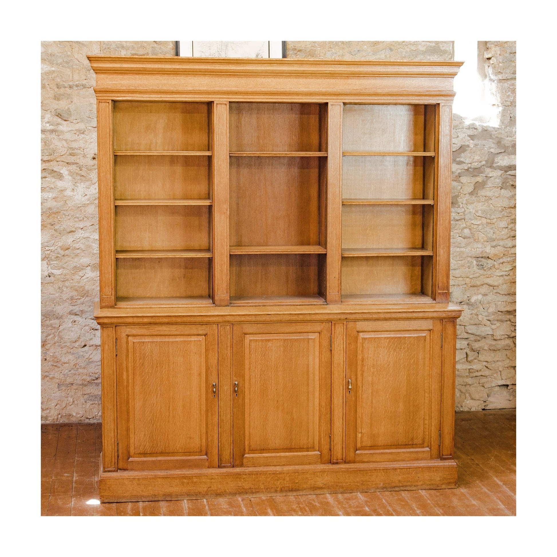 Large Arts & Crafts Cotswold School English Oak Bookcase