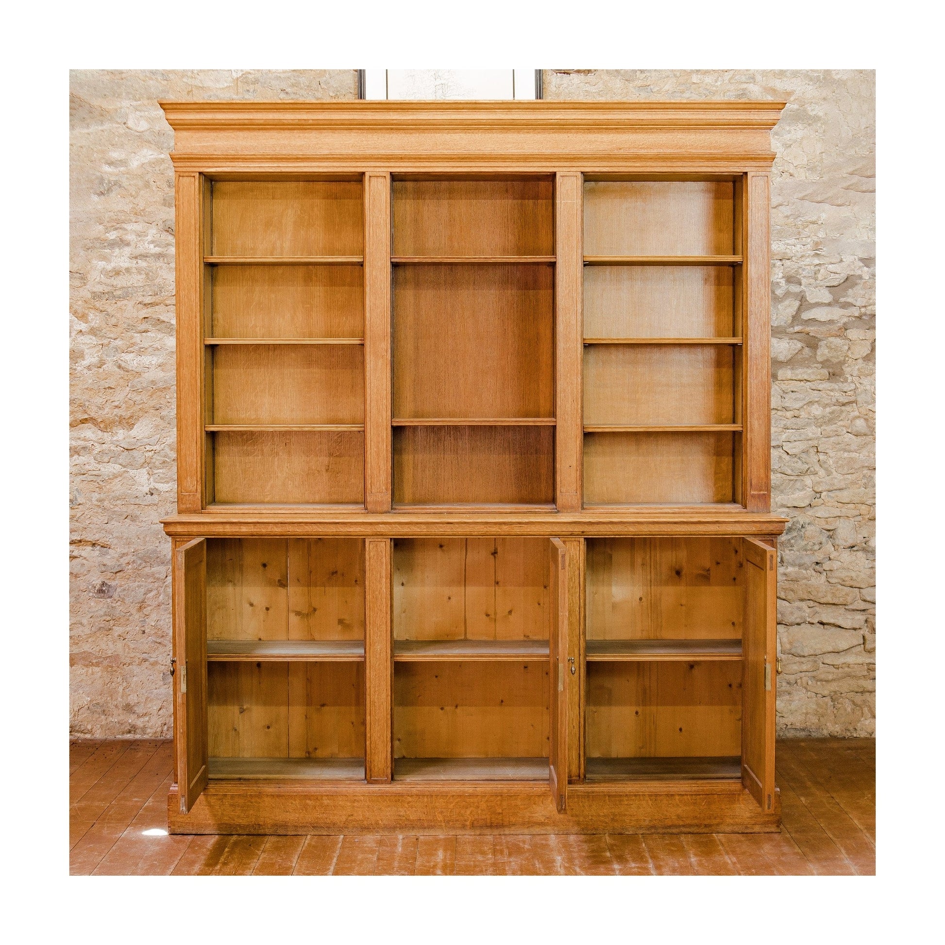 Large Arts & Crafts Cotswold School English Oak Bookcase