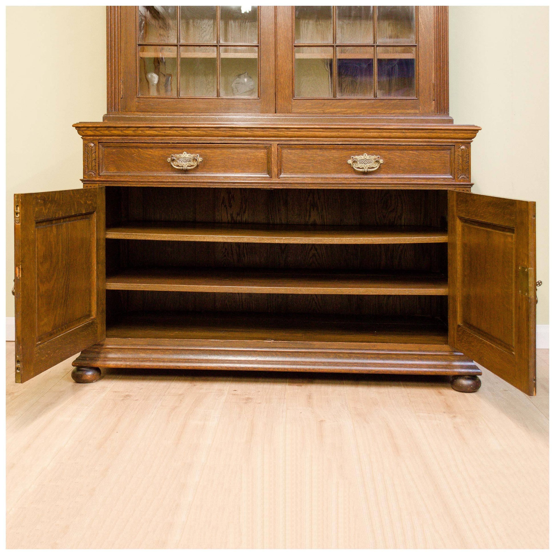 Liberty & Co A Late Victorian Glazed Quarter-Sawn Oak Library Bookcase