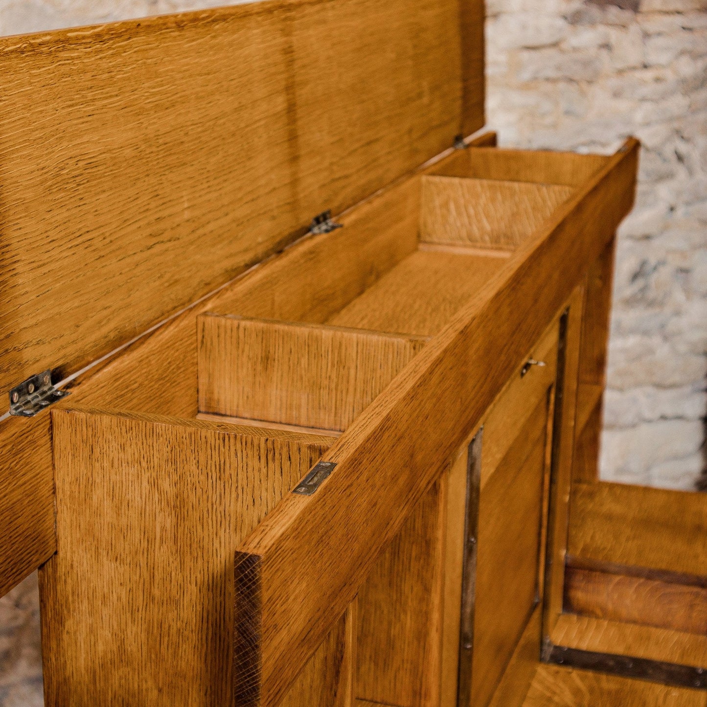 Liberty & Co Arts & Crafts English Oak Desk Designed by Leonard Wyburd c. 1920