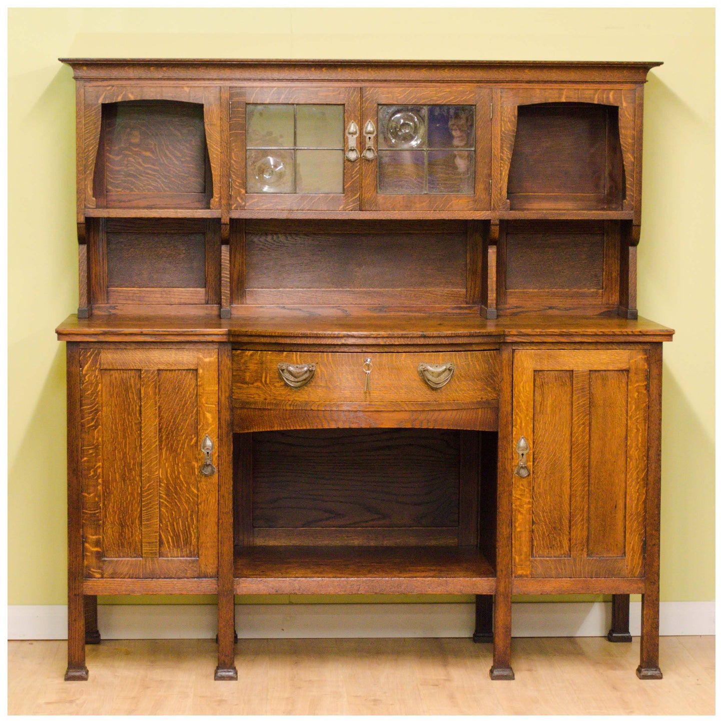 Liberty & Co Arts & Crafts Oak 'Milverton' Dresser with Heart Shaped Handles