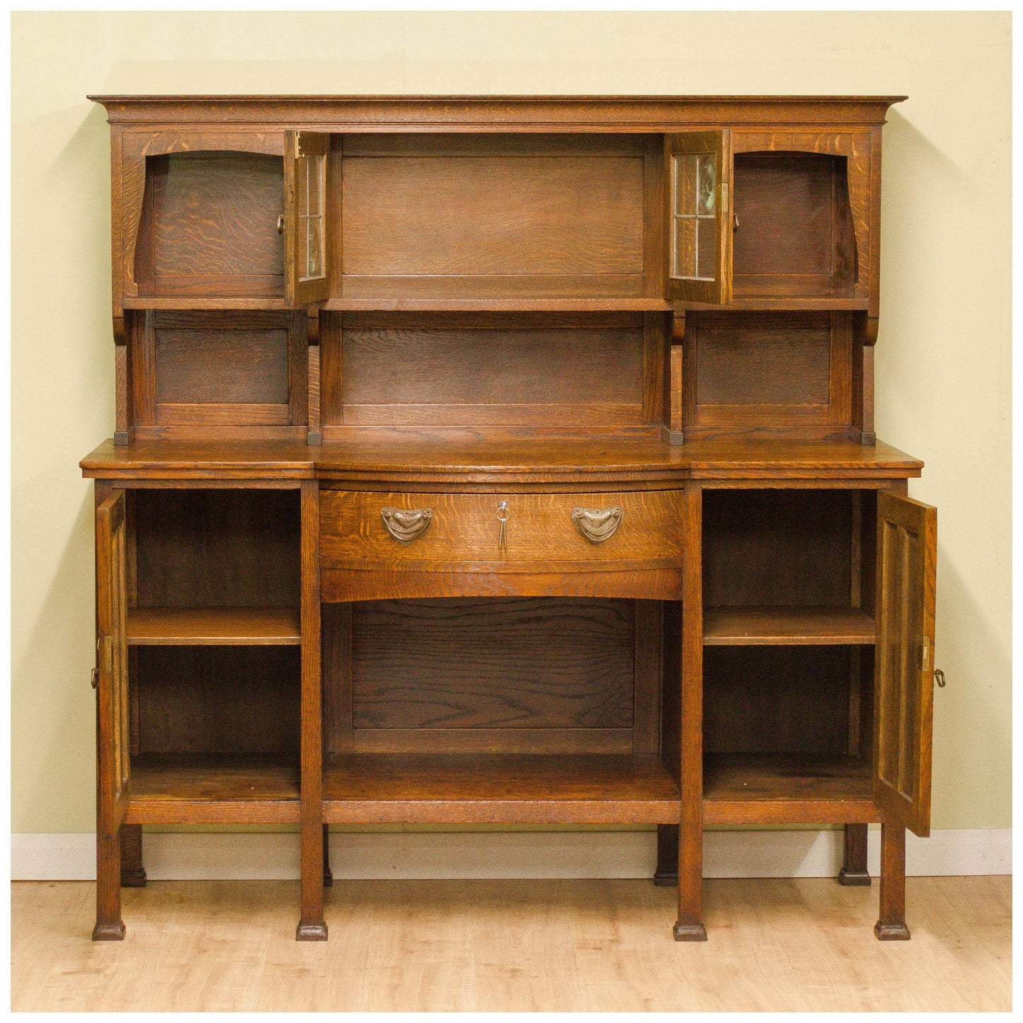 Liberty & Co Arts & Crafts Oak 'Milverton' Dresser with Heart Shaped Handles