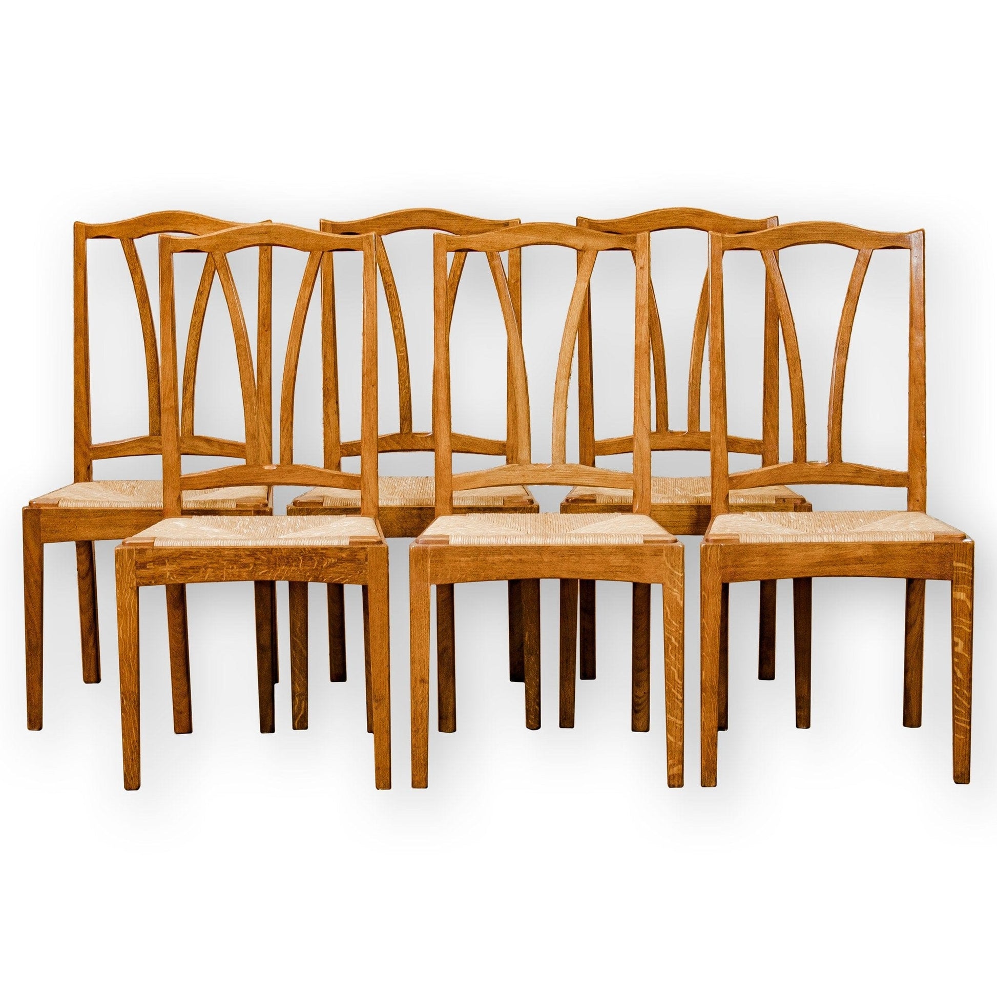 Peter Evans (Ex-Barnsley) Set of 6 Arts & Crafts Cotswold School Oak Chairs