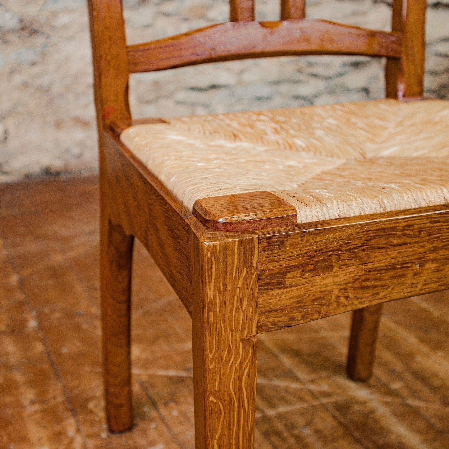 Peter Evans (Ex-Barnsley) Set of 6 Arts & Crafts Cotswold School Oak Chairs