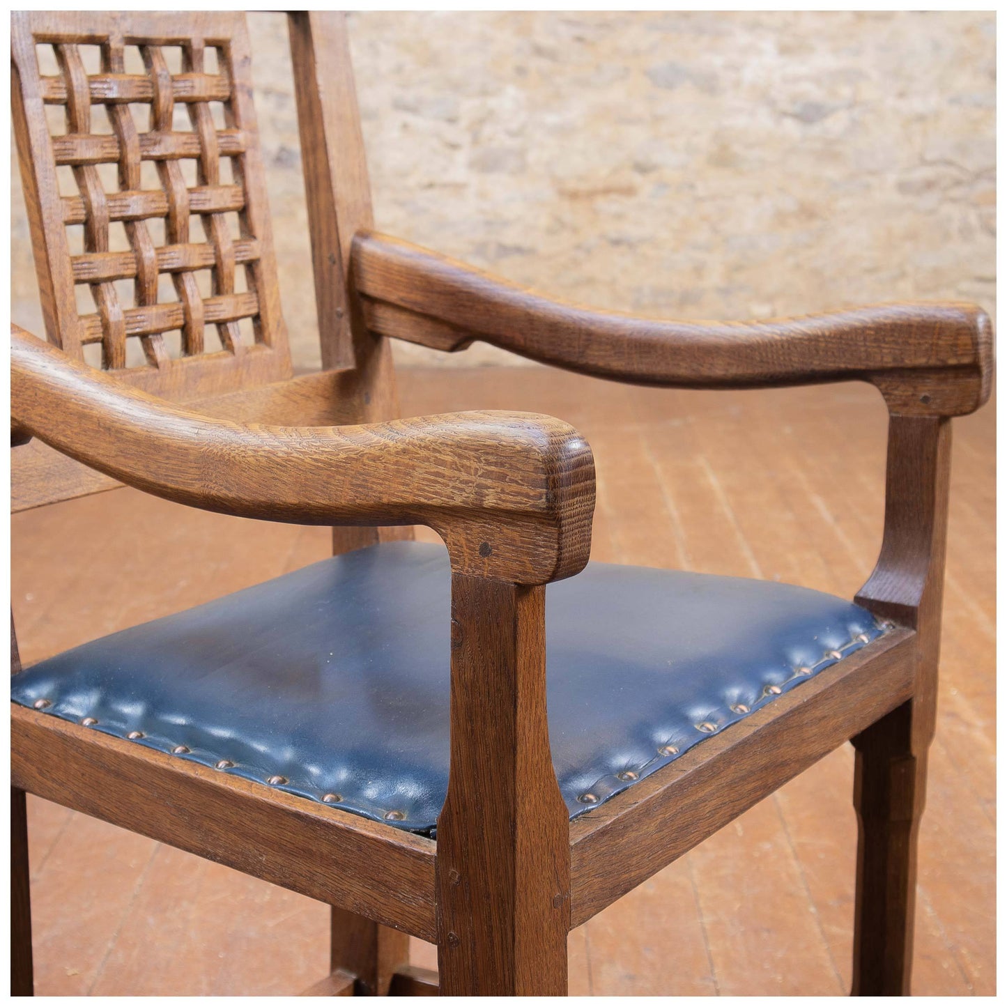 Rabbitman (Ex-Mouseman) Arts & Crafts Yorkshire School Oak Chairs c. 1975