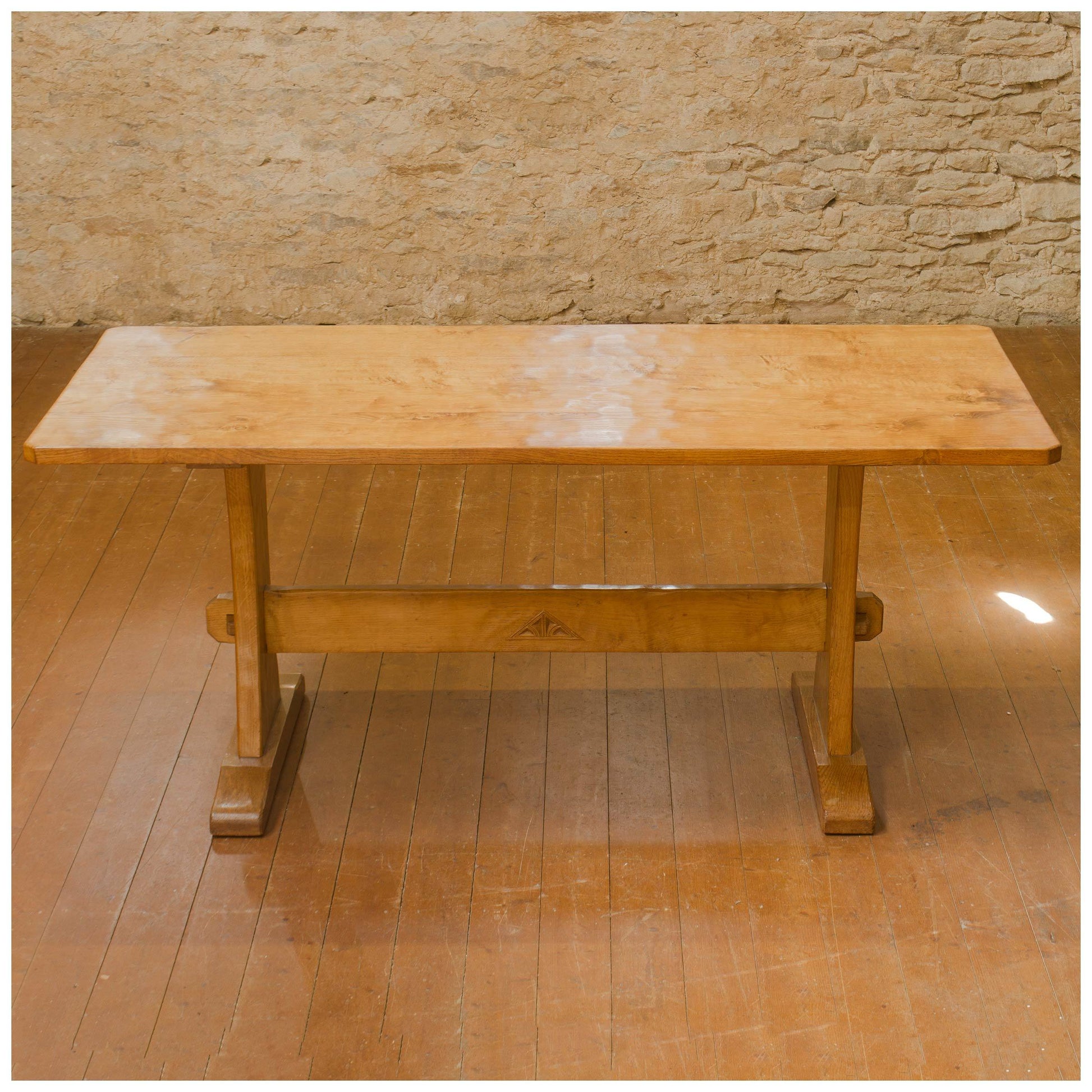 Robert Kingpost Ingham Arts & Crafts Yorkshire School English Oak Dining Table