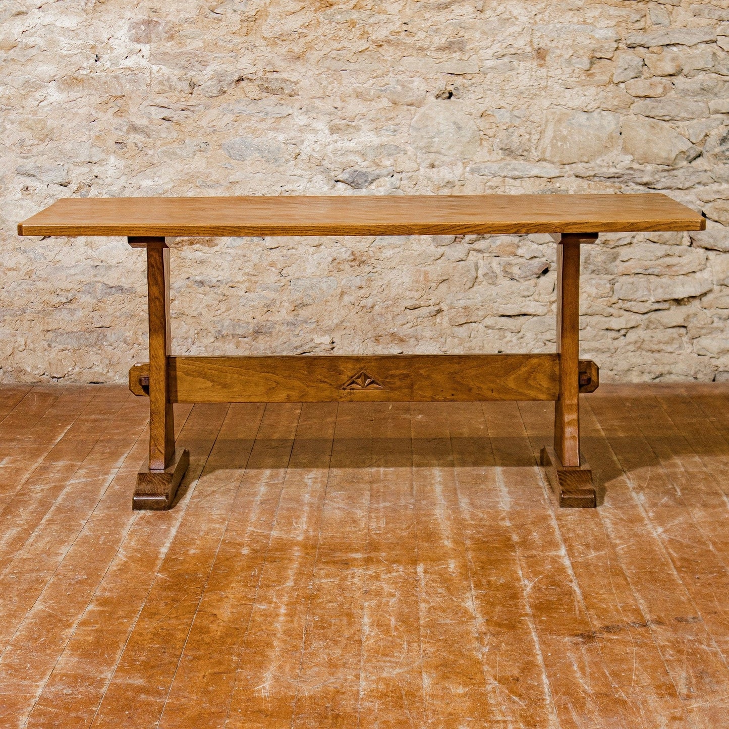 Robert 'Kingpost' Ingham Arts & Crafts Yorkshire School English Oak Dining Table