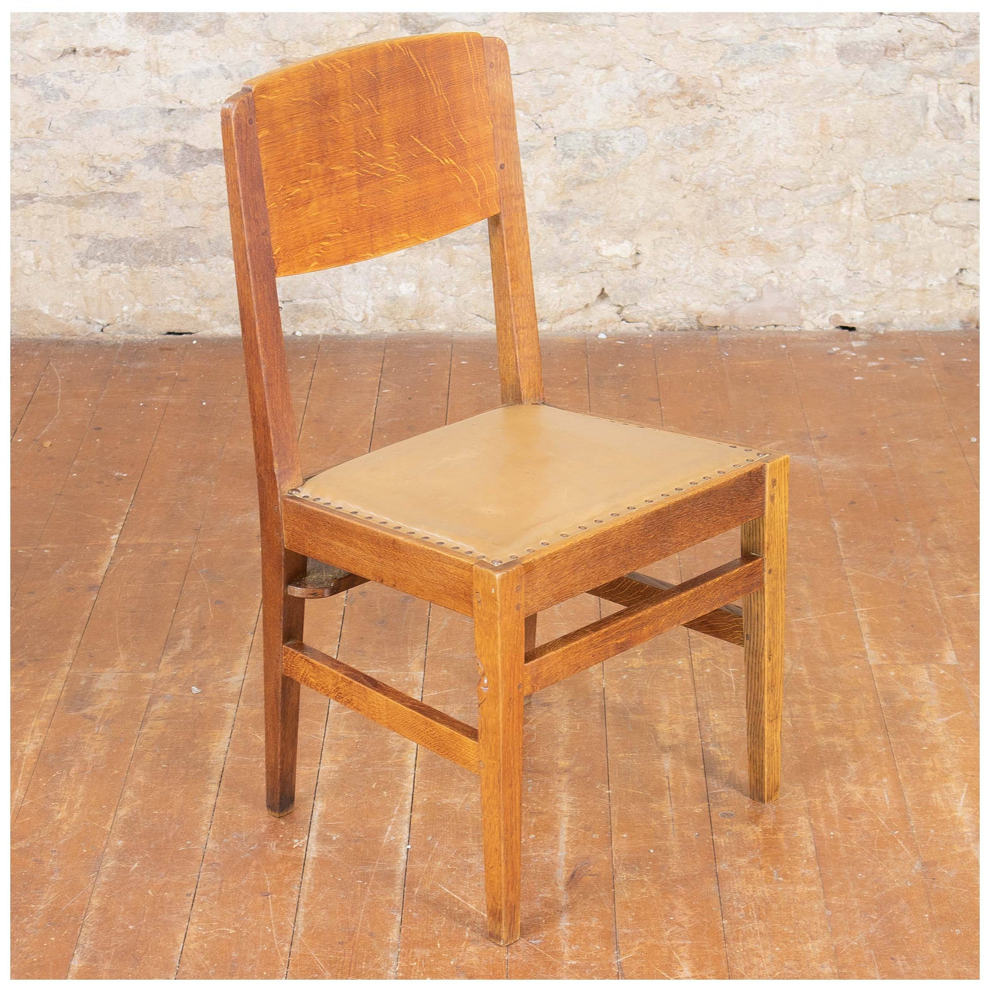 Robert Mouseman Thompson Arts & Crafts Yorkshire School English Oak Chairs