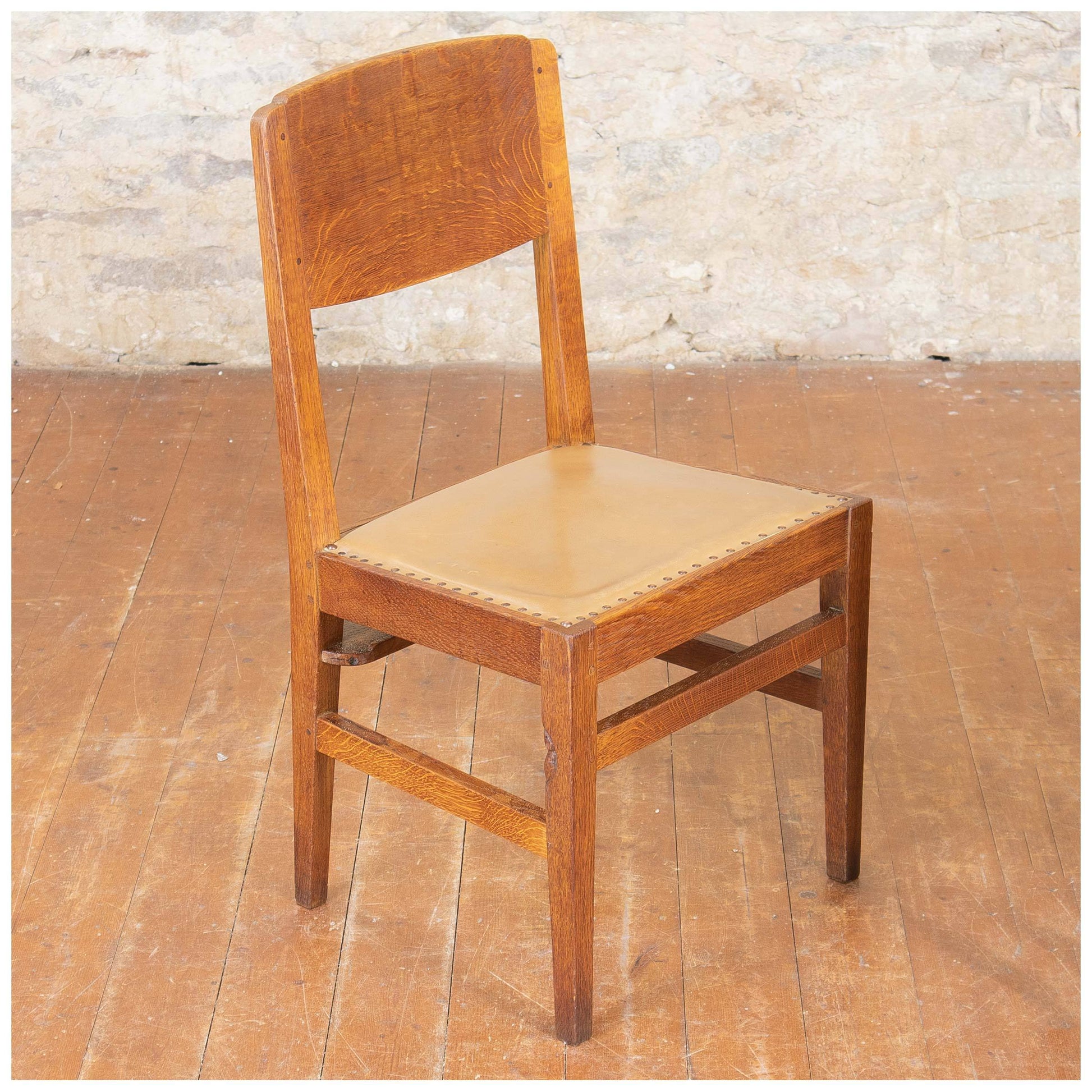 Robert Mouseman Thompson Arts & Crafts Yorkshire School English Oak Chairs