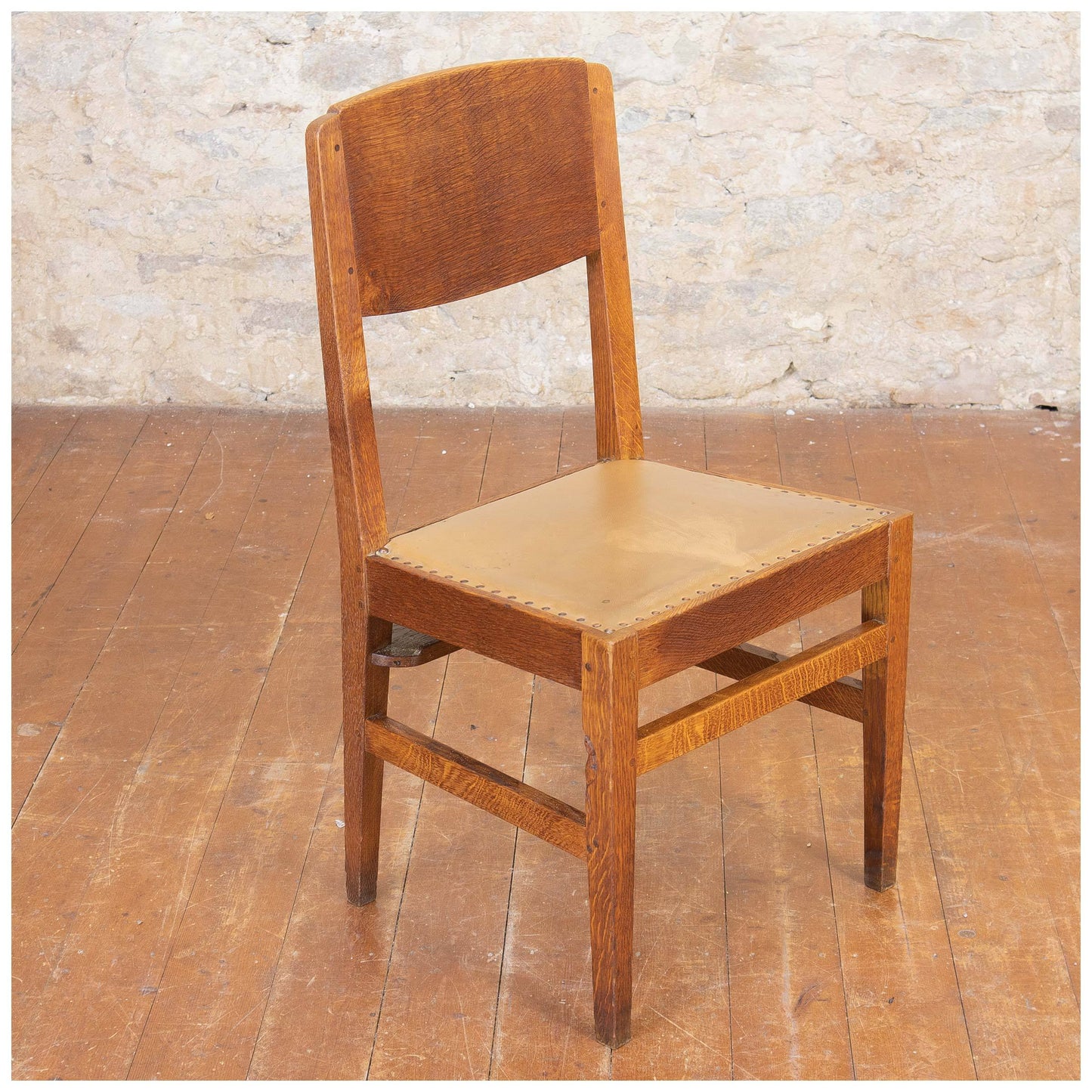 Robert Mouseman Thompson Arts & Crafts Yorkshire School English Oak Chairs