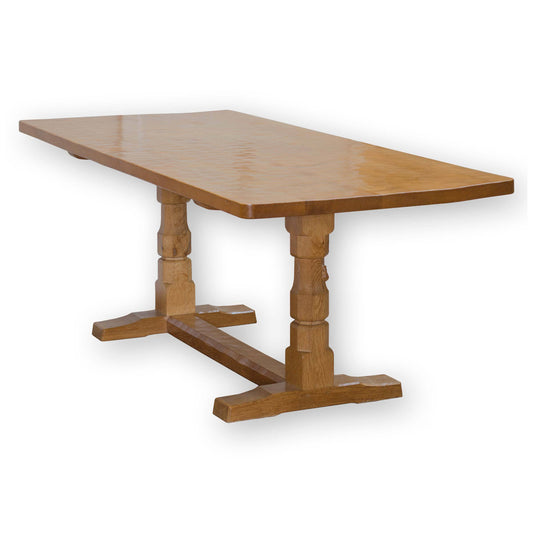 Robert 'Mouseman' Thompson Arts & Crafts Yorkshire School English Oak Refectory Table c. 1970