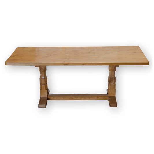 Robert 'Mouseman' Thompson Arts & Crafts Yorkshire School English Oak Refectory Table c. 1970
