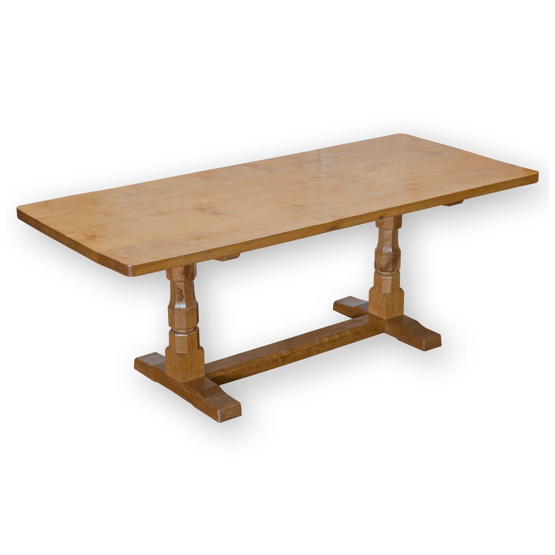 Robert 'Mouseman' Thompson Arts & Crafts Yorkshire School English Oak Refectory Table c. 1970