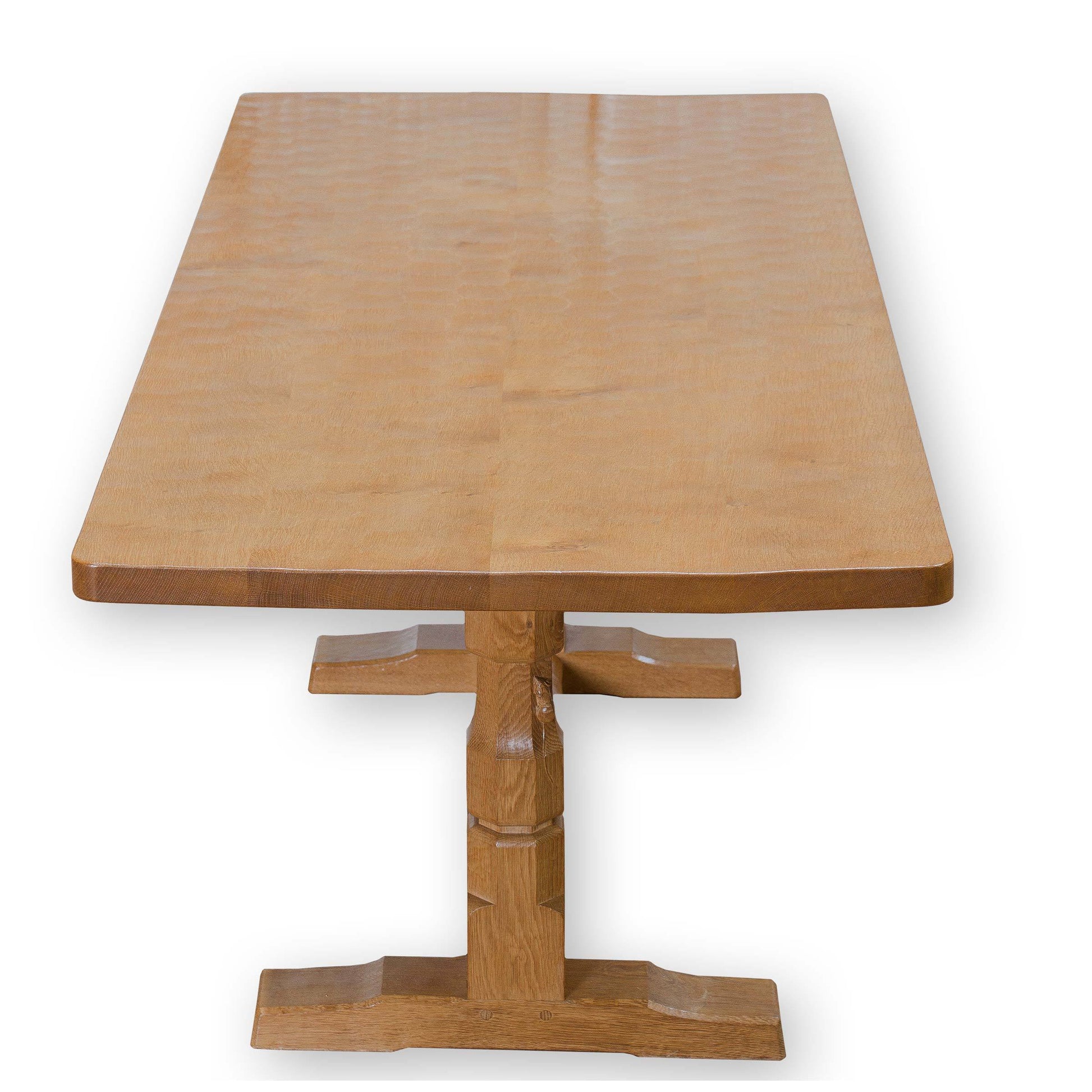 Robert 'Mouseman' Thompson Arts & Crafts Yorkshire School English Oak Refectory Table c. 1970