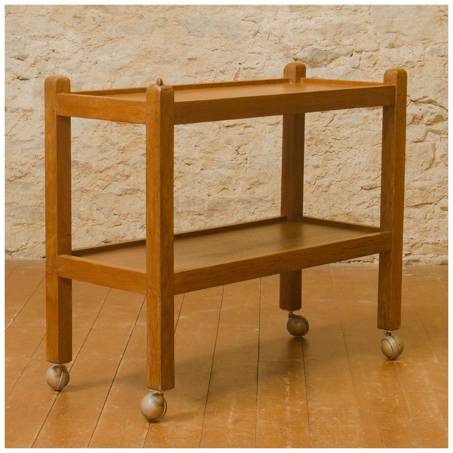 Robert Mouseman Thompson Arts & Crafts Yorkshire School English Oak Trolley