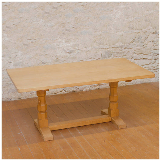 Robert 'Mouseman' Thompson Arts & Crafts Yorkshire School Dining Table