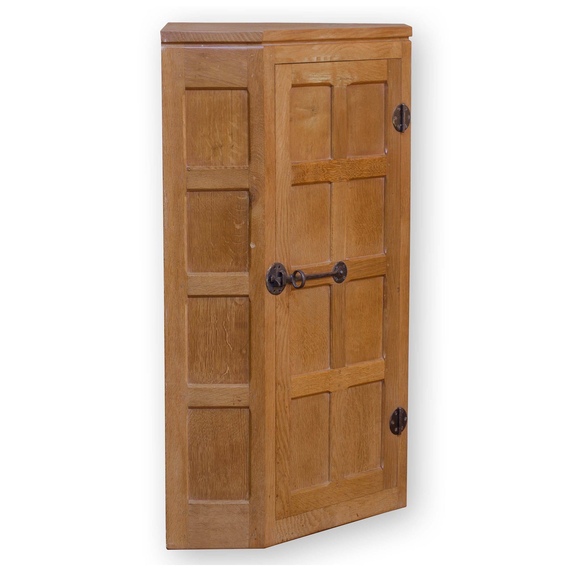 Robert 'Mouseman' Thompson Arts & Crafts Yorkshire School Oak Corner Cupboard