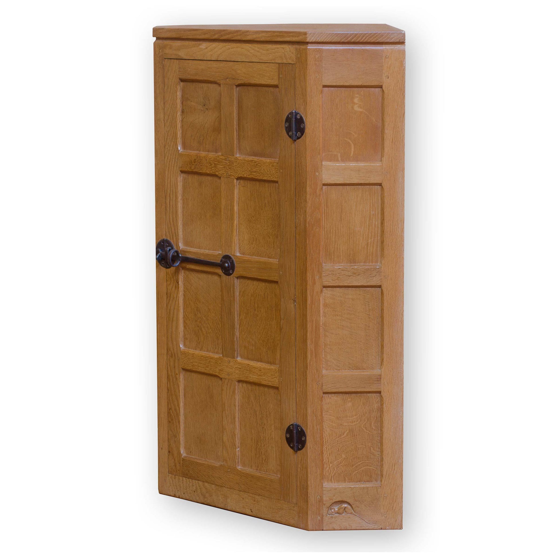 Robert 'Mouseman' Thompson Arts & Crafts Yorkshire School Oak Corner Cupboard
